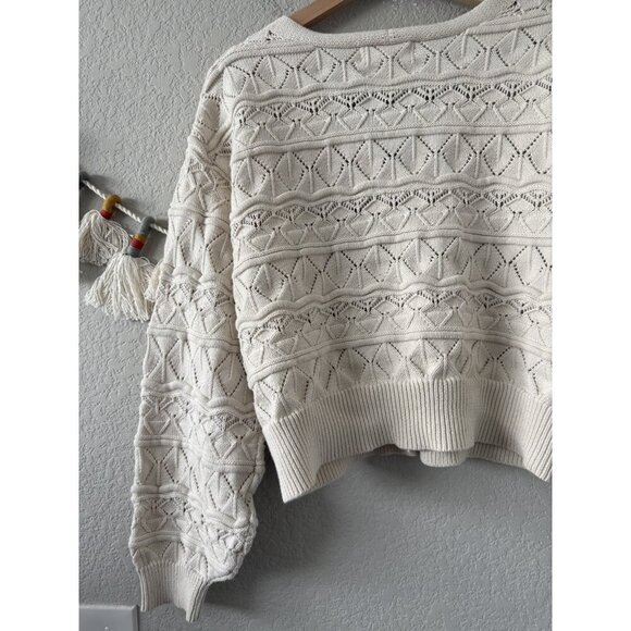 Dear John Jade Pointelle Jewel Button Down Cardigan Boho Coquette Feminine L - Picture 9 of 10